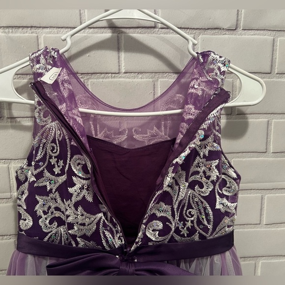 Flower Girl Lace Dress for Kids Wedding Bridesmaid/purple size 7/8 - Picture 8 of 12